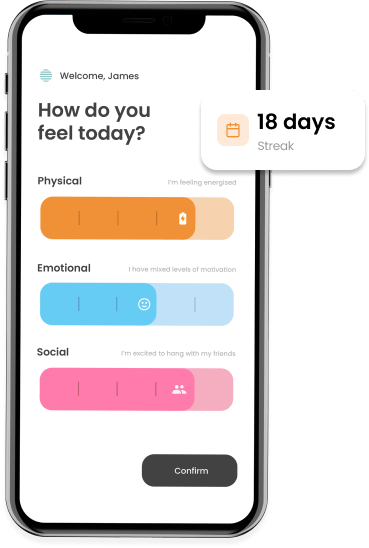 Liminal App daily Check in screen